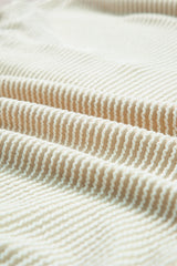 Apricot Corded Texture Lantern Sleeve Buttons Henley Sweatshirt Sweatshirts & Hoodies JT's Designer Fashion