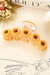 Jurassic Gold Sunflower Decor Plastic Resin Claw Clip Headwear JT's Designer Fashion