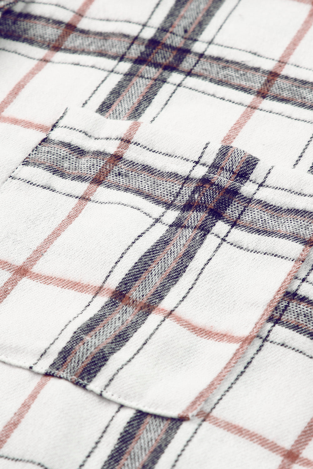 White Oversized Plaid Pattern Shacket with Slits Plaid Shackets JT's Designer Fashion