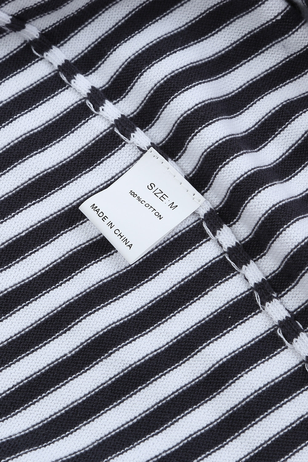 Contrast Trimmed Striped Drop Shoulder Sweater Sweaters & Cardigans JT's Designer Fashion