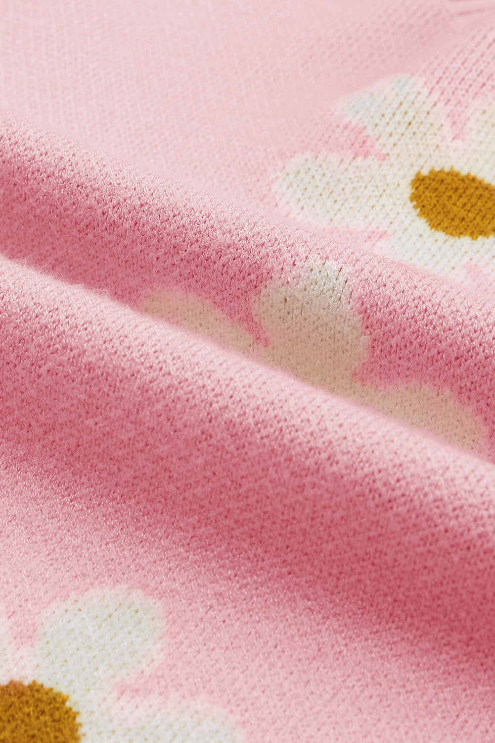 Pink Floral Pattern Drop Shoulder Sweater Sweaters JT's Designer Fashion
