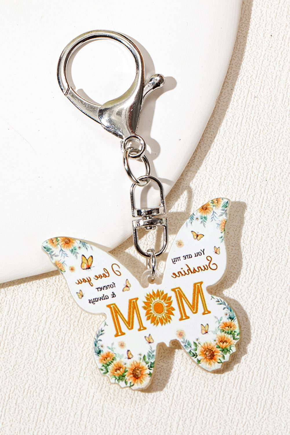Yellow MOM Butterfly Shape Acrylic Keychain Other Accessories JT's Designer Fashion