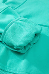 Aruba Blue Quarter Zip Stand Neck Kangaroo Pocket Sweatshirt Sweatshirts & Hoodies JT's Designer Fashion