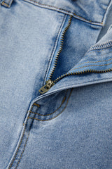 Beau Blue Bowknot Decor Boyfriend Cargo Jeans Jeans JT's Designer Fashion