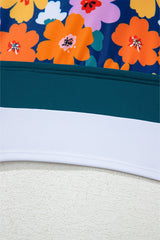 Green Floral Print Racerback Cutout High Waist 2pcs Bikini Bikinis JT's Designer Fashion