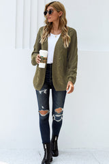 Olive Chunky Wide Long Sleeve Knit Cardigan Sweaters & Cardigans JT's Designer Fashion