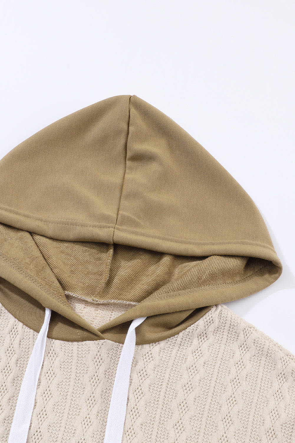 Brown Colorblock Patchwork Pullover Hoodie Sweatshirts & Hoodies JT's Designer Fashion