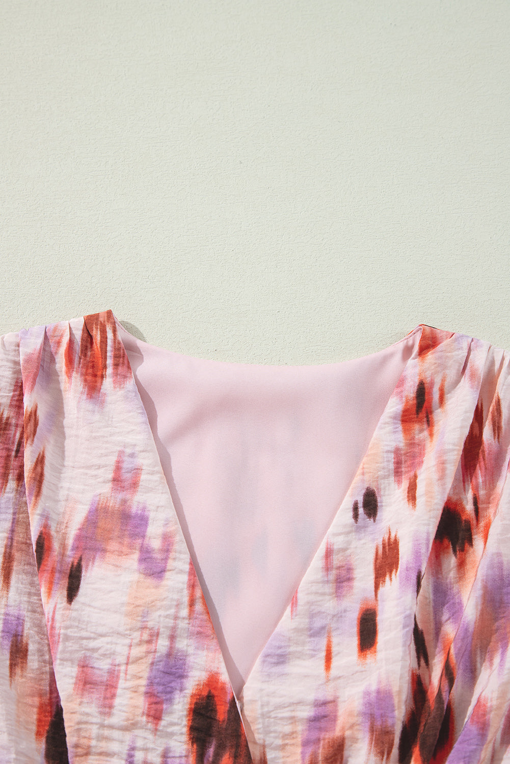 Pink Abstract Printed Flutter Sleeve Daring Cutout Long Dress Maxi Dresses JT's Designer Fashion