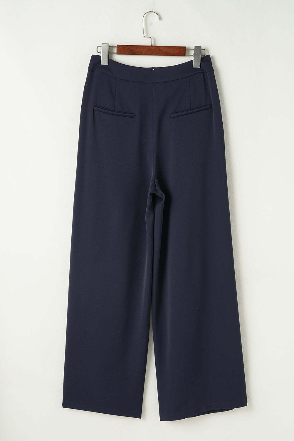 Dirty blue Dual Buttoned High Waist Pleated Wide Leg Pants Pants & Culotte JT's Designer Fashion