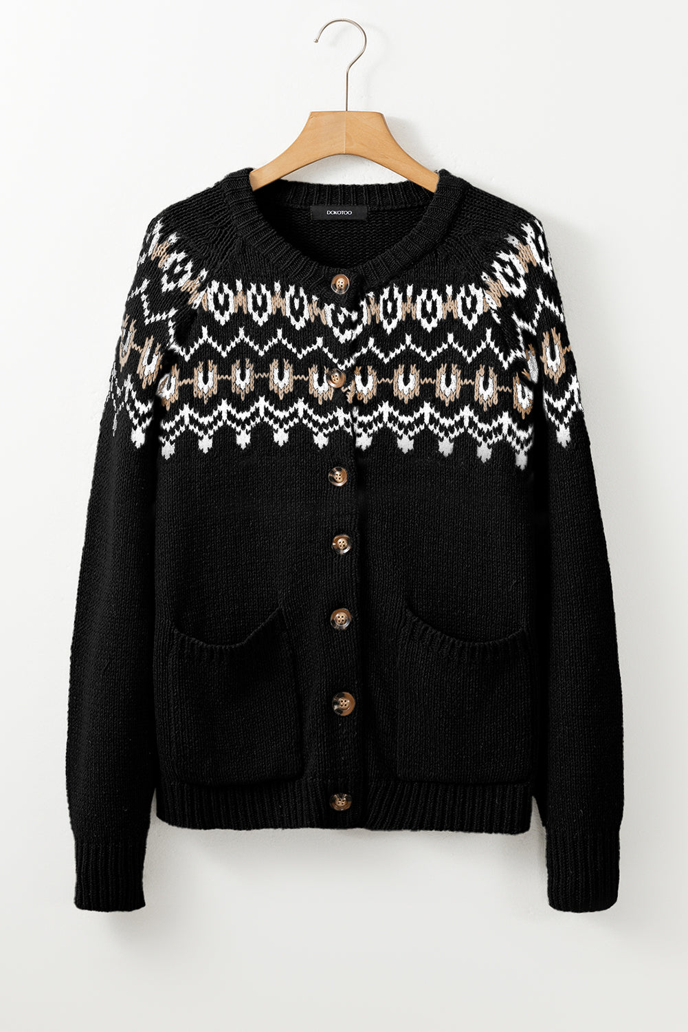 Black Western Fashion Abstract Printed Cardigan Sweater Cardigans JT's Designer Fashion