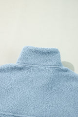Myosotis Collared Zipper Drop Shoulder Fleece Sweatshirt Sweatshirts & Hoodies JT's Designer Fashion