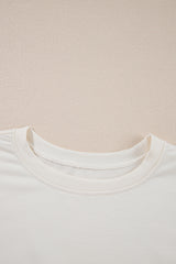 Beige 2pcs Cropped Tee and Ruffle High Waist Skort Set Short Sets JT's Designer Fashion