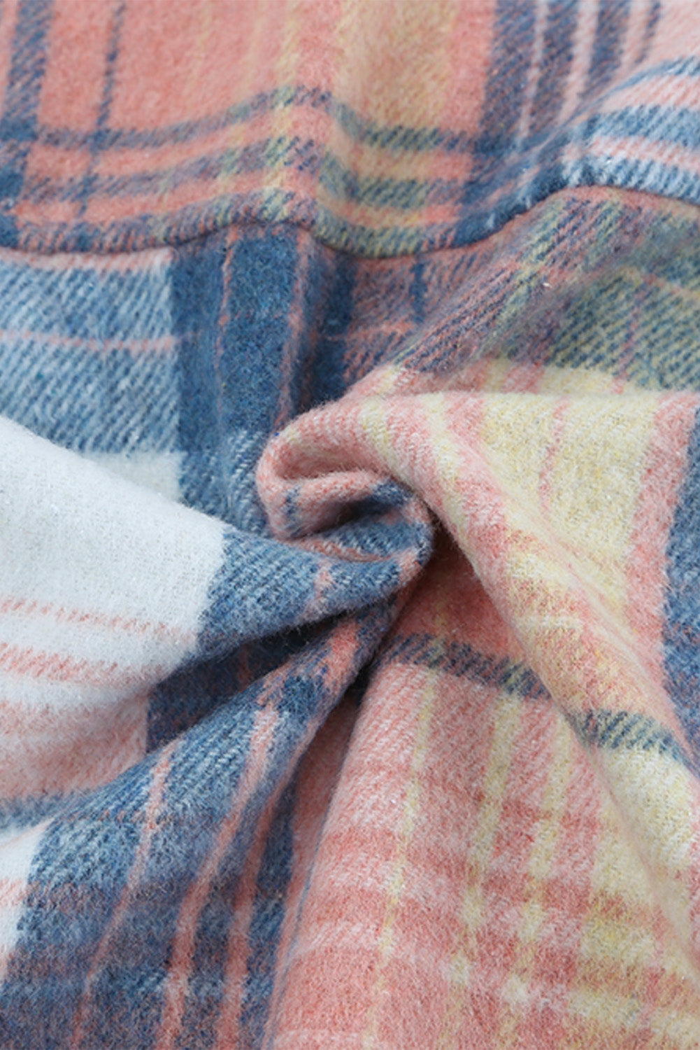 Pink Plaid Flap Pockets Shacket Plaid Shackets JT's Designer Fashion