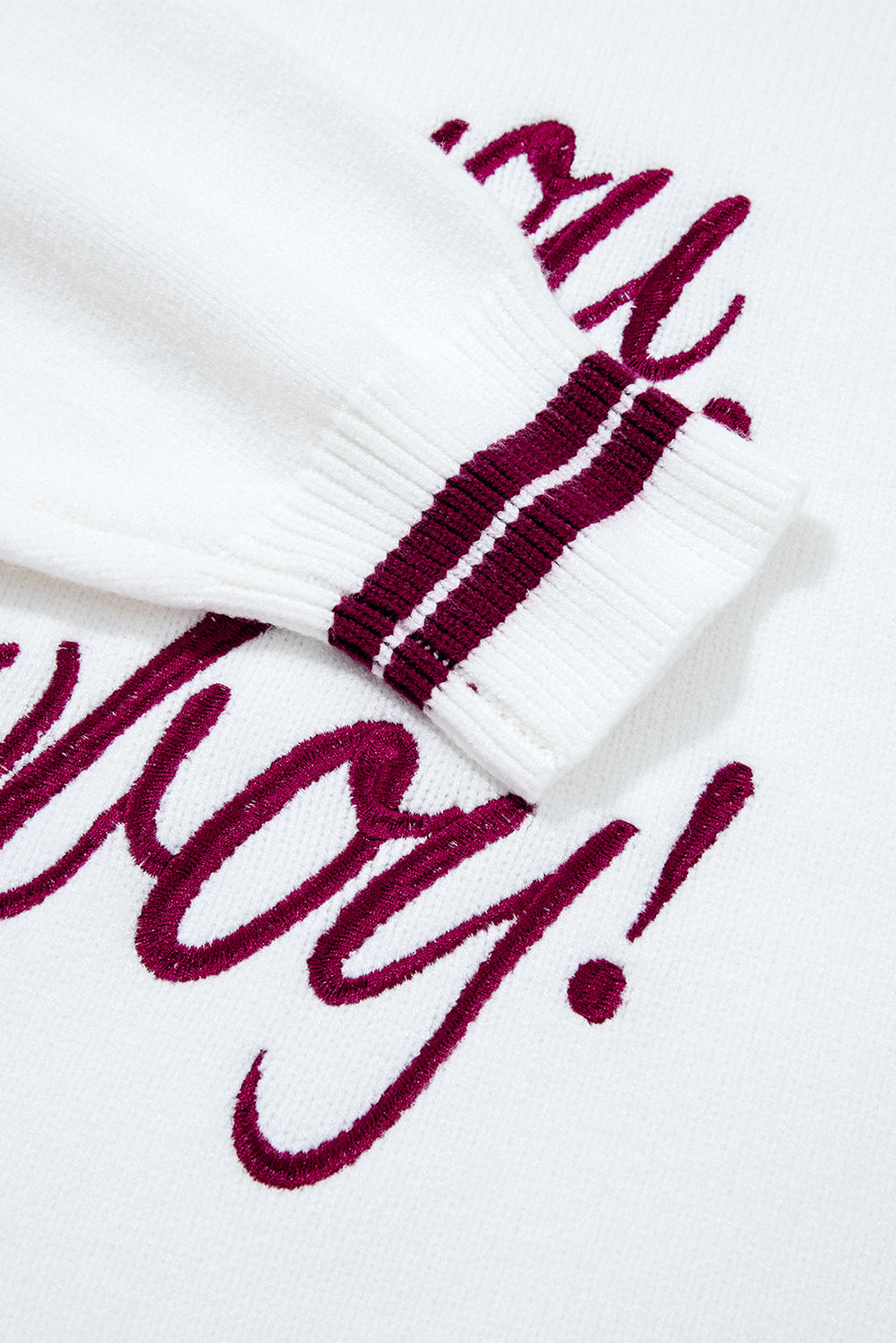 White See You Cowboy Embroidered Western Graphic Sweater Sweaters JT's Designer Fashion