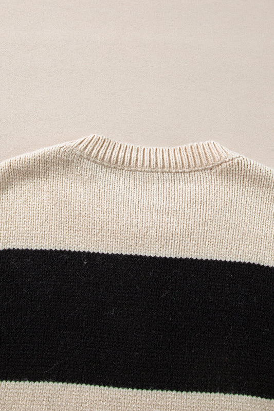Jet Stream Colorblock Loose Pullover Sweater Sweaters JT's Designer Fashion