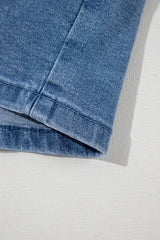 Ashleigh Blue Drawstring High Waist Casual Denim Shorts with Pockets Denim Shorts JT's Designer Fashion