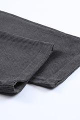 Gray Corduroy High Waist Straight Leg Pants Pants & Culotte JT's Designer Fashion