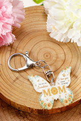 Yellow MOM Butterfly Shape Acrylic Keychain Other Accessories JT's Designer Fashion