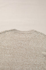 Khaki Star Pattern Drop Shoulder Sweater Sweaters JT's Designer Fashion