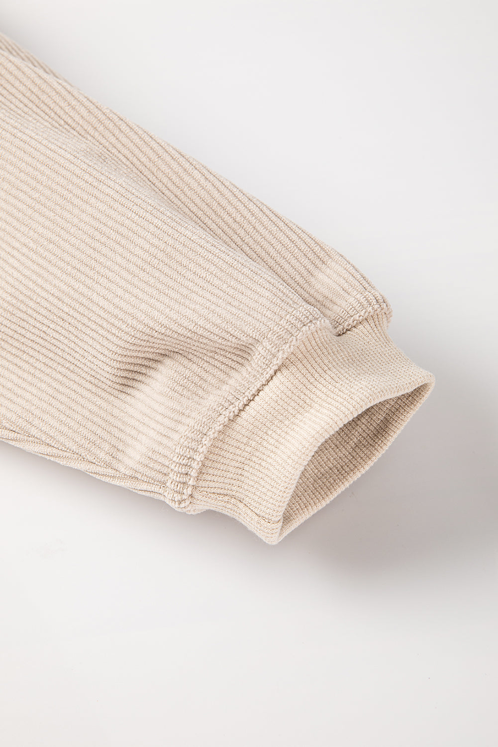 Smoke Gray Ribbed Corduroy Oversized Sweatshirt Sweatshirts & Hoodies JT's Designer Fashion