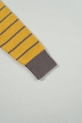 Yellow Stripe Daisy Floral Knitted Round Neck Sweater Sweaters JT's Designer Fashion