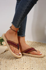Fiery Red Woven Strap Flat Flip Flops Slippers JT's Designer Fashion