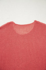 Coral Crochet Hollow-out Jumper Top Sweater Sweaters JT's Designer Fashion