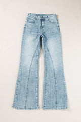 Dusk Blue Acid Wash Extra Wide Leg High Waist Long Jeans Jeans JT's Designer Fashion