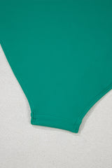 Sea Green Contrast Trim Colorblock Patchwork High Waisted Bikini High Waisted Swimsuit JT's Designer Fashion