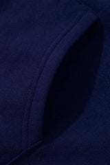 Navy Blue Solid Color Fleece Lined Zip up Hoodie Sweatshirts & Hoodies JT's Designer Fashion