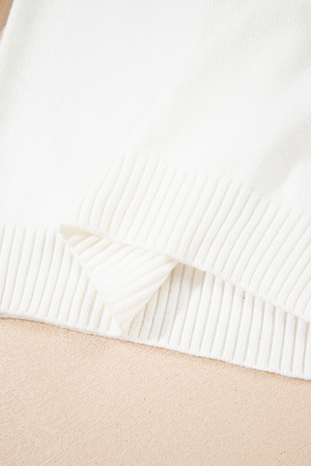White Ethnic Geometric Colorblock Print Drop Shoulder Sweater Sweaters JT's Designer Fashion