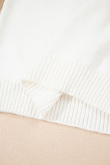 White Ethnic Geometric Colorblock Print Drop Shoulder Sweater Sweaters JT's Designer Fashion