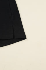 Black Button Up High Waist Long Sleeve Dress Midi Dresses JT's Designer Fashion