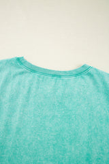 Clearly Aqua Mineral Wash Pocketed T-shirt Long Dress T Shirt Dresses JT's Designer Fashion