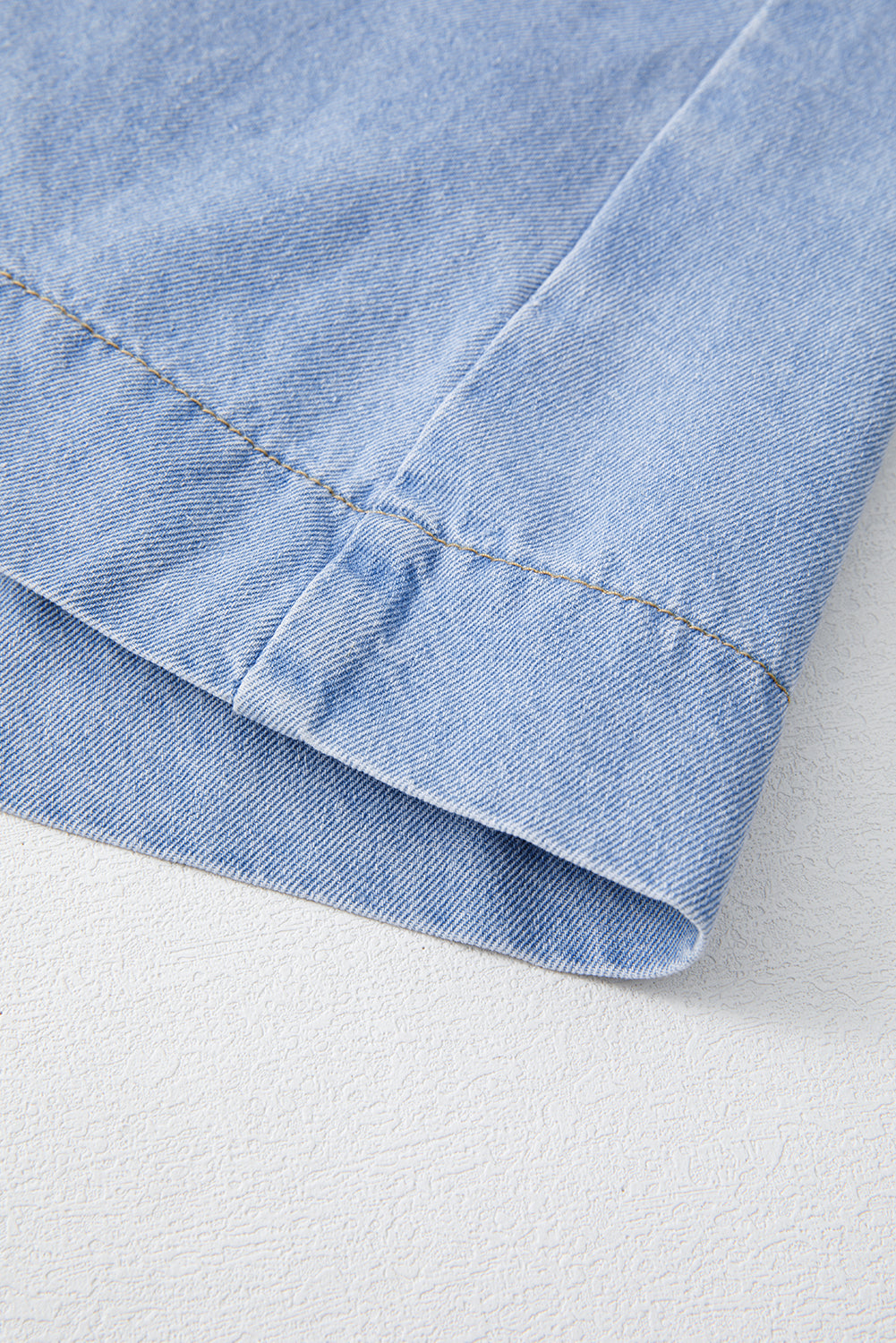 Beau Blue Denim Button Detail Babydoll Square Neck Mini Dress Mini Dresses JT's Designer Fashion