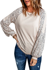 Leopard Print Pullover Top Long Sleeve Tops JT's Designer Fashion