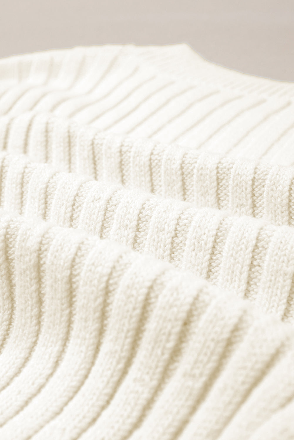 White Cable Knit Cropped Sweater Sweaters JT's Designer Fashion