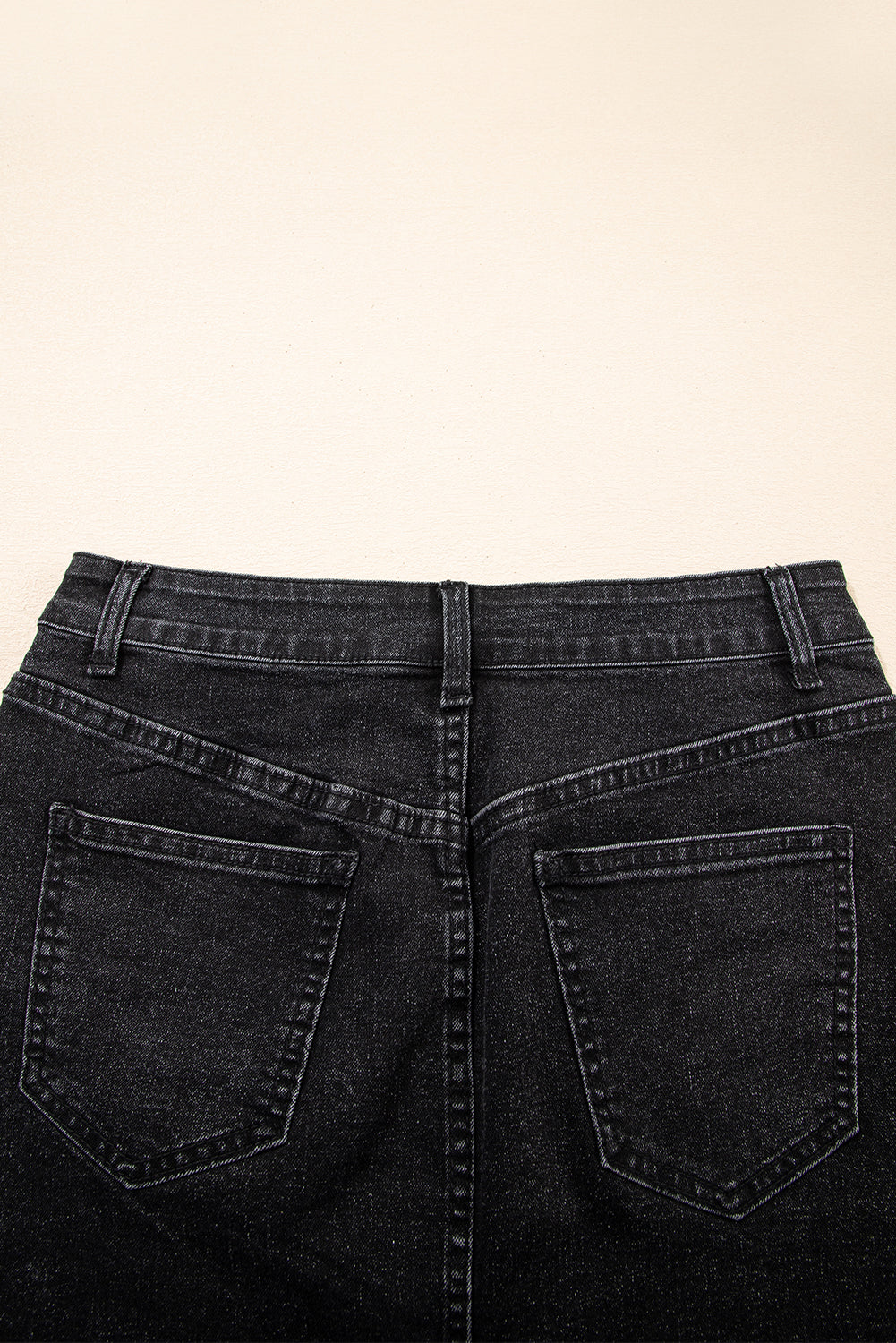 Carbon Grey Mineral Wash Ripped Raw Hem Denim Mini Skirt Skirts & Petticoat JT's Designer Fashion