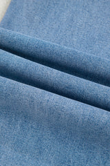 Beau Blue Western Washed Bow Knot Sash Wide Leg Jeans Jeans JT's Designer Fashion