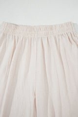 Apricot Buttoned V Neck Tank Top and Wide Leg Pants Casual Outfit Pant Sets JT's Designer Fashion