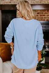 Myosotis Plus Size Ribbed Textured Long Sleeve T Shirt Plus Size Long Sleeve Tops JT's Designer Fashion