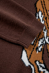 Coffee Western Howdy Boot Graphic High Neck Sweater Sweaters JT's Designer Fashion