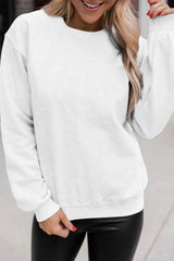 Beige Solid Color Crewneck Pullover Sweatshirt Sweatshirts & Hoodies JT's Designer Fashion