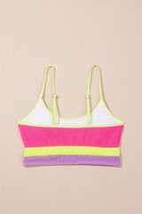 Rose Red Color Block High Waisted Sexy Bikini Set High Waisted Swimsuit JT's Designer Fashion
