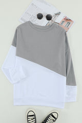 Patchwork Dropped Shoulder Sweatshirt Sweatshirts & Hoodies JT's Designer Fashion