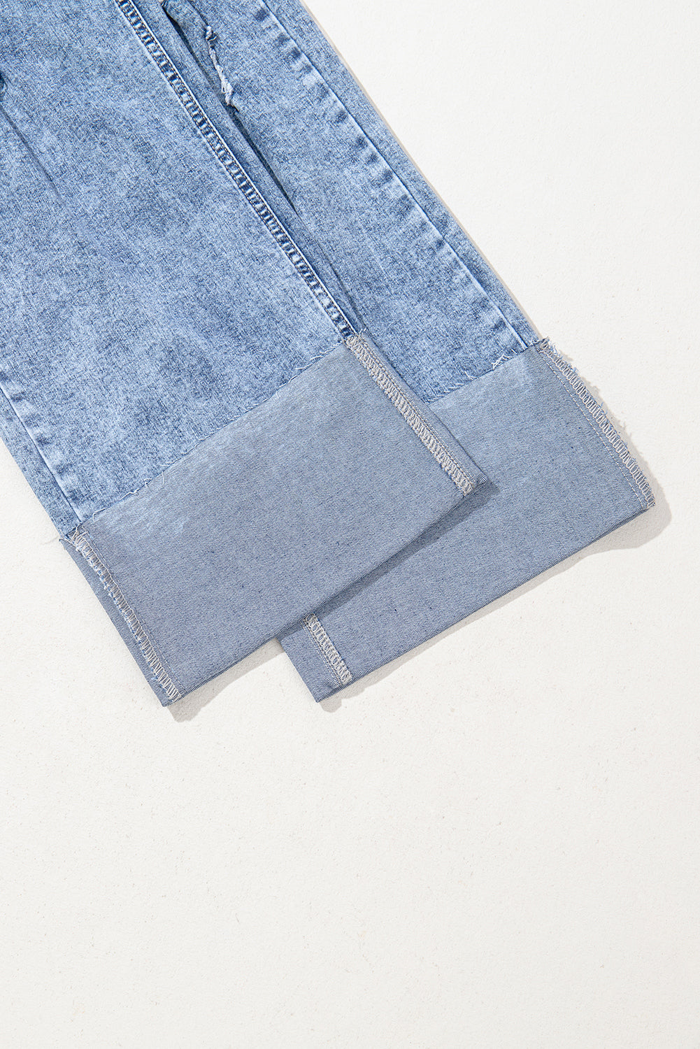 Ashleigh Blue Mineral Wash Bottom Cuff Distressed Wide Leg Jeans Jeans JT's Designer Fashion