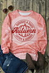 Pink Tie Dye Autumn Pumpkin Graphic Drop Shoulder Sweatshirt Graphic Sweatshirts JT's Designer Fashion