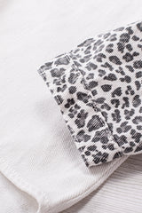 White Contrast Leopard Denim Jacket Denim Jackets JT's Designer Fashion