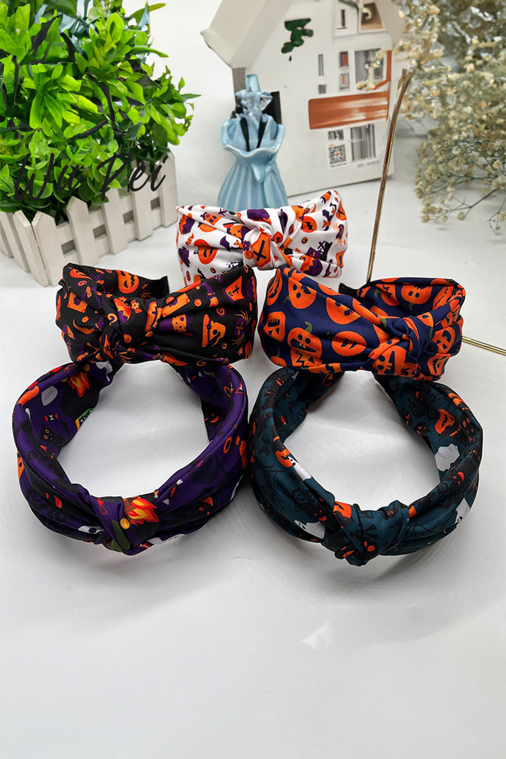 Carrot Halloween Pattern Print Knotted Headband Headwear JT's Designer Fashion