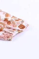 White Floral Print Bow Knot Backless Square Neck Mini Dress Floral Dresses JT's Designer Fashion